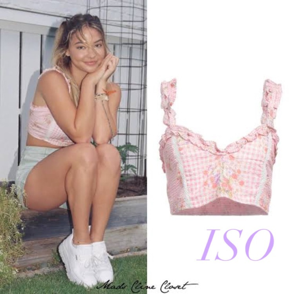 ISO Loveshackfancy Mireya Bralette in Berry Picnic